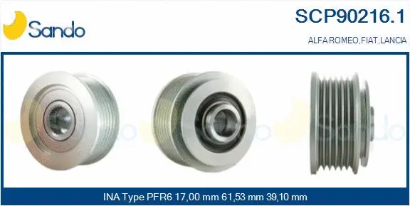 Belt Pulley, alternator (SCP90216.1)
