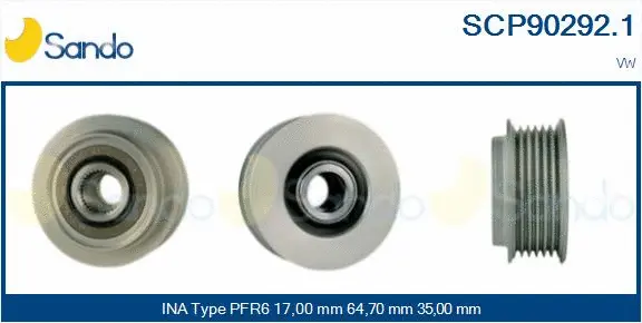 Belt Pulley, alternator (SCP90292.1)