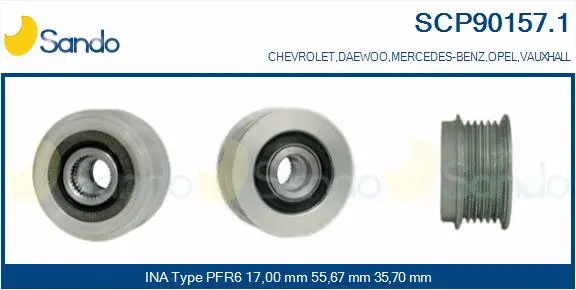 Belt Pulley, alternator (SCP90157.1)