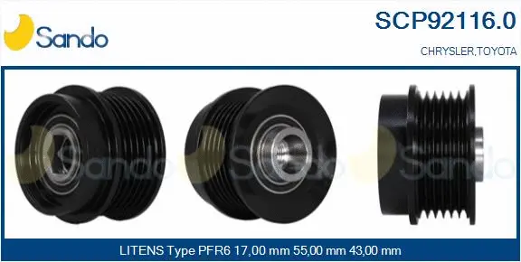 Belt Pulley, alternator (SCP92116.0)