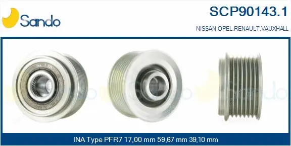Belt Pulley, alternator (SCP90143.1)