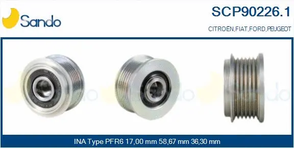Belt Pulley, alternator (SCP90226.1)