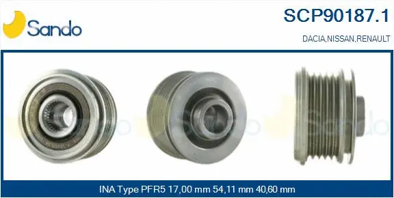 Belt Pulley, alternator (SCP90187.1)