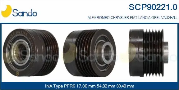 Belt Pulley, alternator (SCP90221.0)