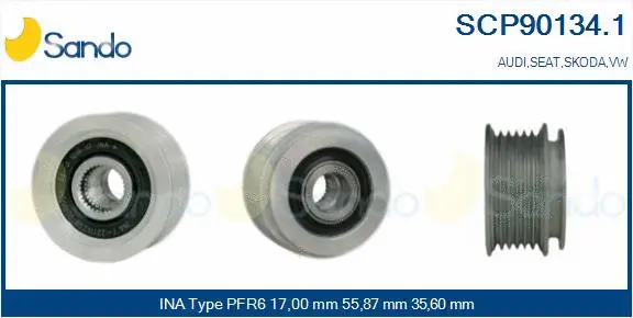 Belt Pulley, alternator (SCP90134.1)