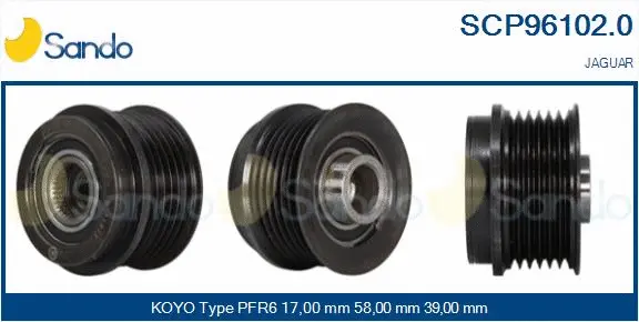 Belt Pulley, alternator (SCP96102.0)