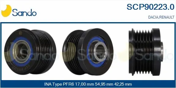 Belt Pulley, alternator (SCP90223.0)