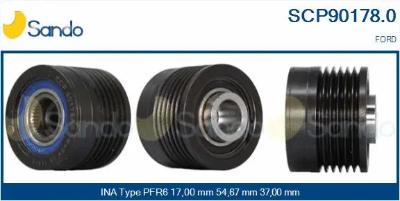 Belt Pulley, alternator (SCP90178.0)