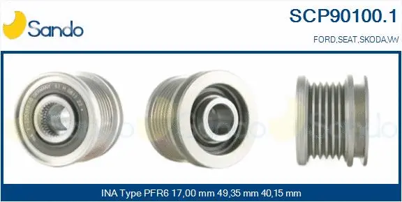 Belt Pulley, alternator (SCP90100.1)