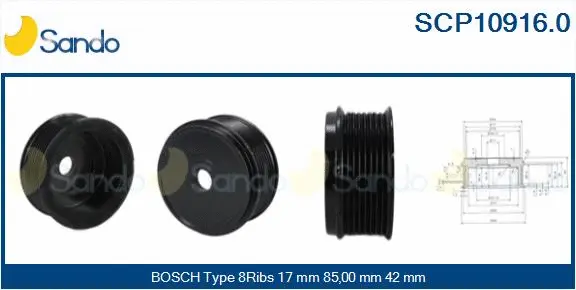 Belt Pulley, alternator (SCP10916.0)