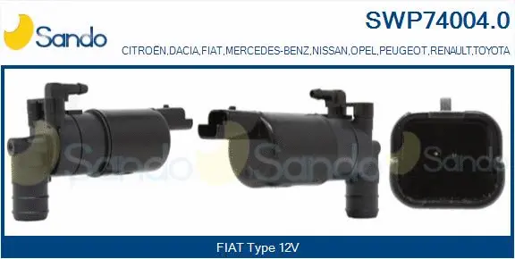 Washer Fluid Pump, window cleaning (SWP74004.0)