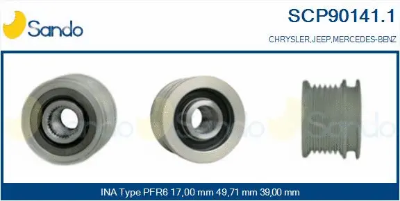 Belt Pulley, alternator (SCP90141.1)