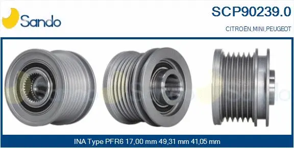 Belt Pulley, alternator (SCP90239.0)