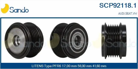 Belt Pulley, alternator (SCP92118.1)