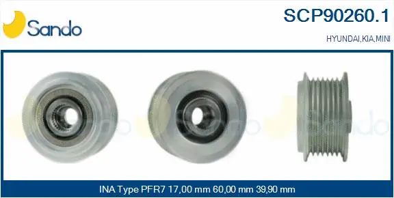 Belt Pulley, alternator (SCP90260.1)