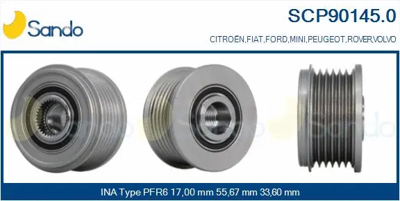 Belt Pulley, alternator (SCP90145.0)