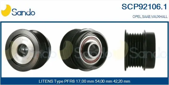 Belt Pulley, alternator (SCP92106.1)
