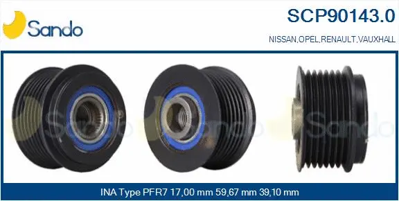 Belt Pulley, alternator (SCP90143.0)