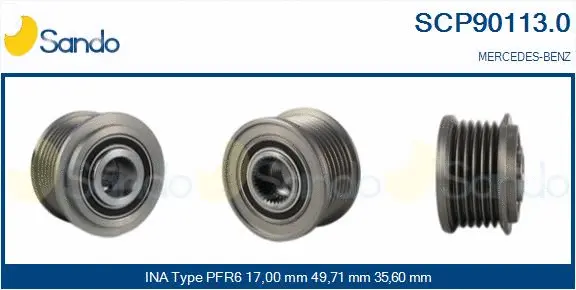 Belt Pulley, alternator (SCP90113.0)