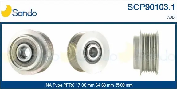 Belt Pulley, alternator (SCP90103.1)