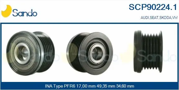 Belt Pulley, alternator (SCP90224.1)