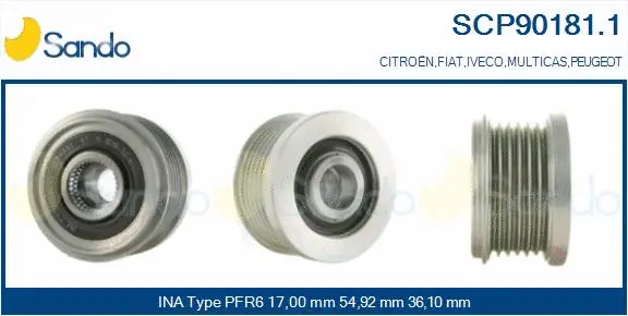 Belt Pulley, alternator (SCP90181.1)