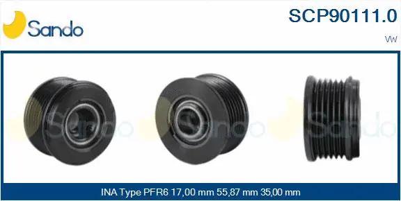 Belt Pulley, alternator (SCP90111.0)