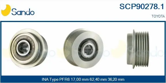 Belt Pulley, alternator (SCP90278.1)