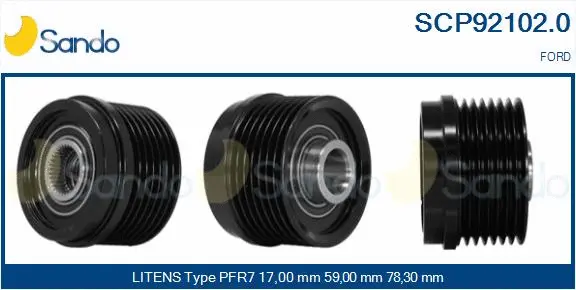 Belt Pulley, alternator (SCP92102.0)