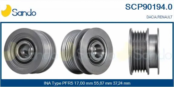 Belt Pulley, alternator (SCP90194.0)