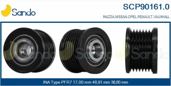 Belt Pulley, alternator (SCP90161.0)