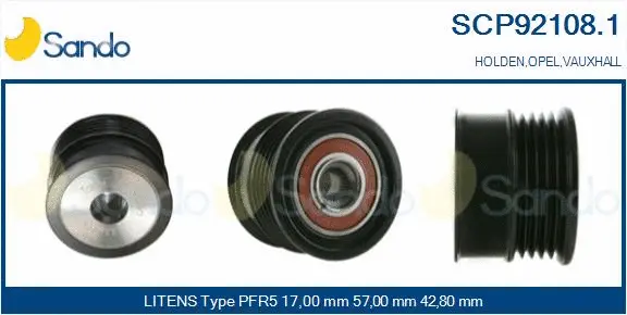Belt Pulley, alternator (SCP92108.1)