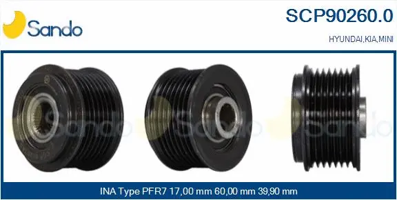 Belt Pulley, alternator (SCP90260.0)