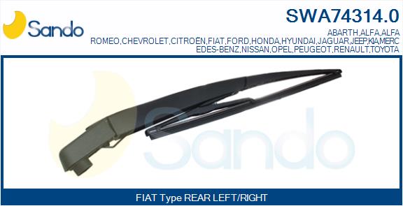 Wiper Arm, window cleaning (SWA74314.0)