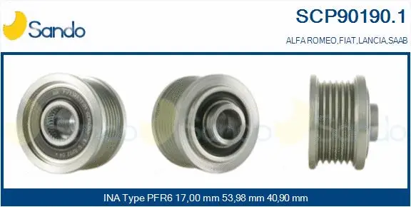 Belt Pulley, alternator (SCP90190.1)