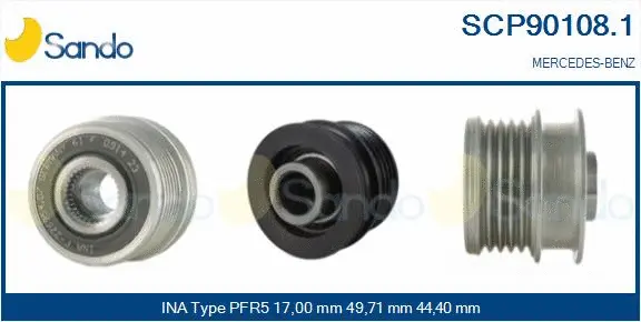 Belt Pulley, alternator (SCP90108.1)
