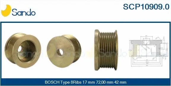 Belt Pulley, alternator (SCP10909.0)