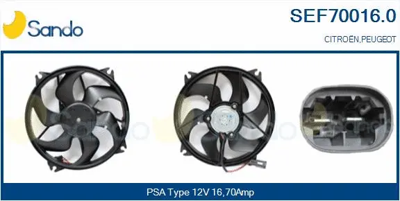 Electric Motor, radiator fan (SEF70016.0)