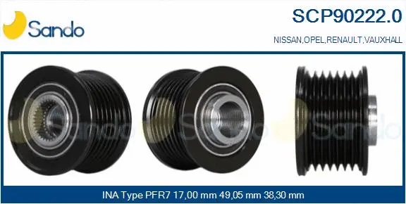 Belt Pulley, alternator (SCP90222.0)