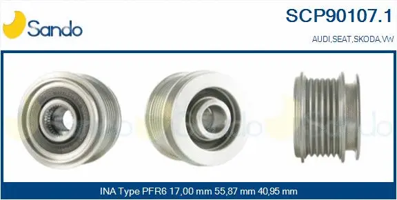Belt Pulley, alternator (SCP90107.1)