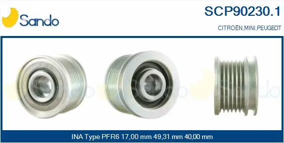 Belt Pulley, alternator (SCP90230.1)