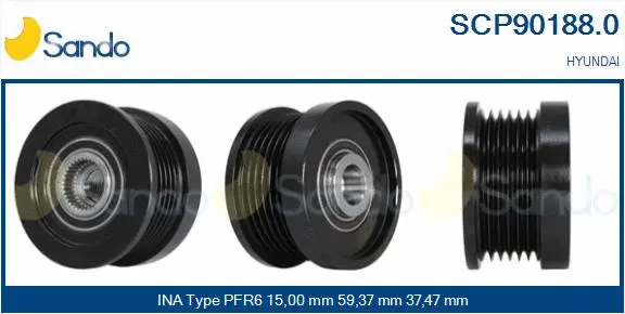 Belt Pulley, alternator (SCP90188.0)