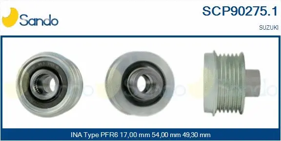 Belt Pulley, alternator (SCP90275.1)