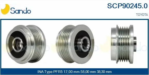Belt Pulley, alternator (SCP90245.0)
