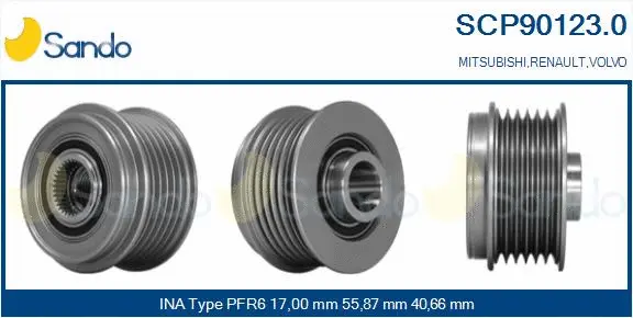Belt Pulley, alternator (SCP90123.0)