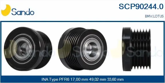 Belt Pulley, alternator (SCP90244.0)