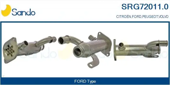 Cooler, exhaust gas recirculation (SRG72011.0)