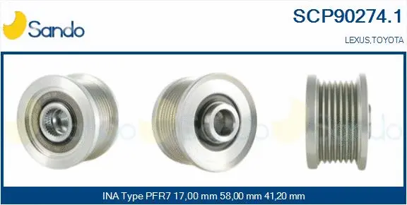 Belt Pulley, alternator (SCP90274.1)