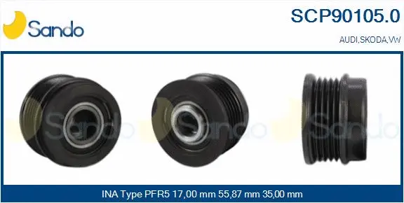 Belt Pulley, alternator (SCP90105.0)
