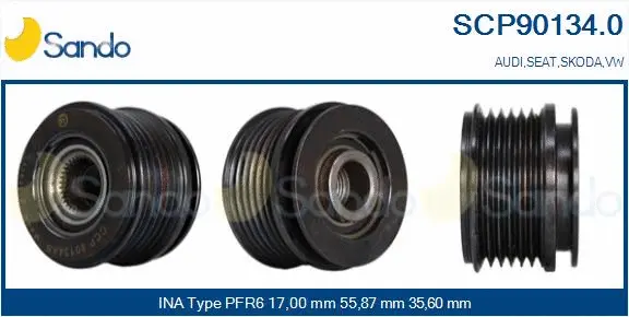 Belt Pulley, alternator (SCP90134.0)